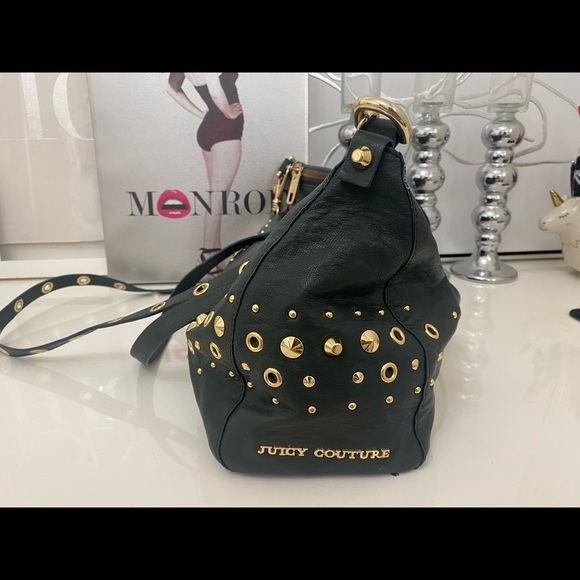 Dark green leather Juicy Couture large shoulder bag with strap - Picture 2 of 14